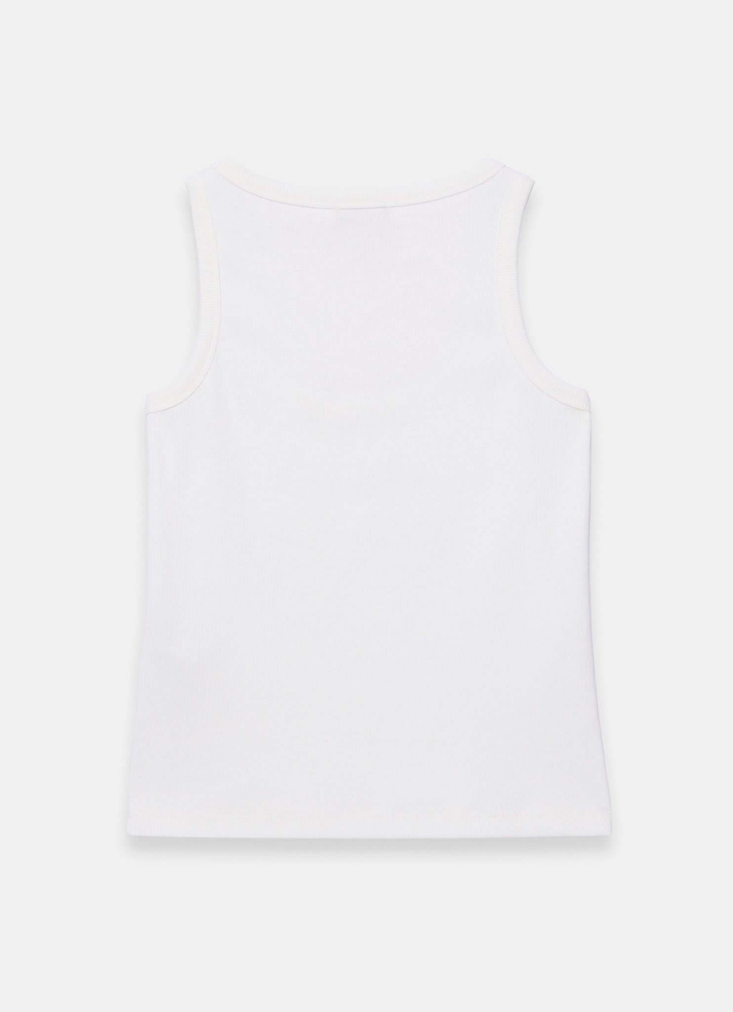 White Cotton Blend Scoop Neck Vest
