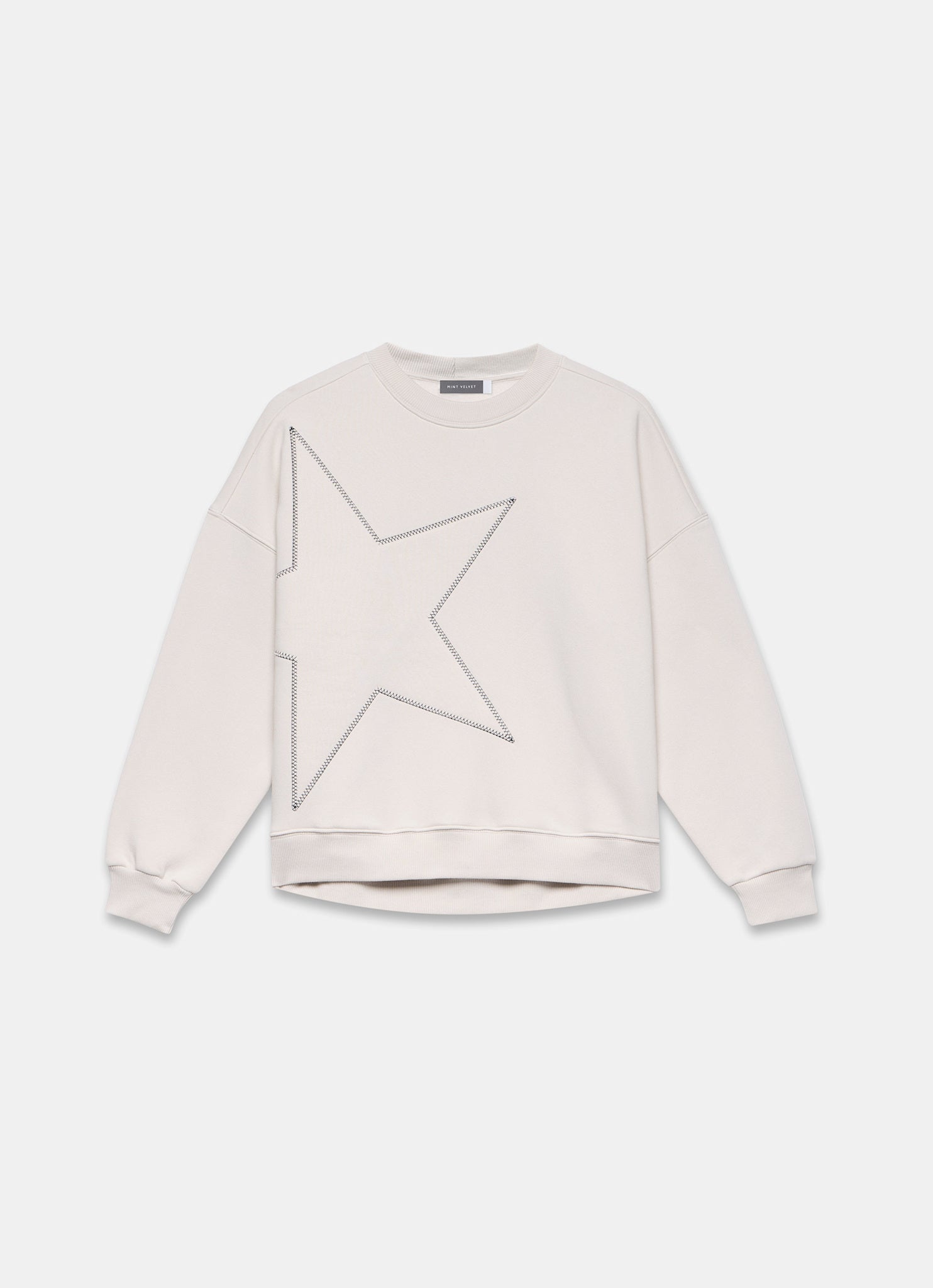 Cream Cotton Blend Star Sweatshirt