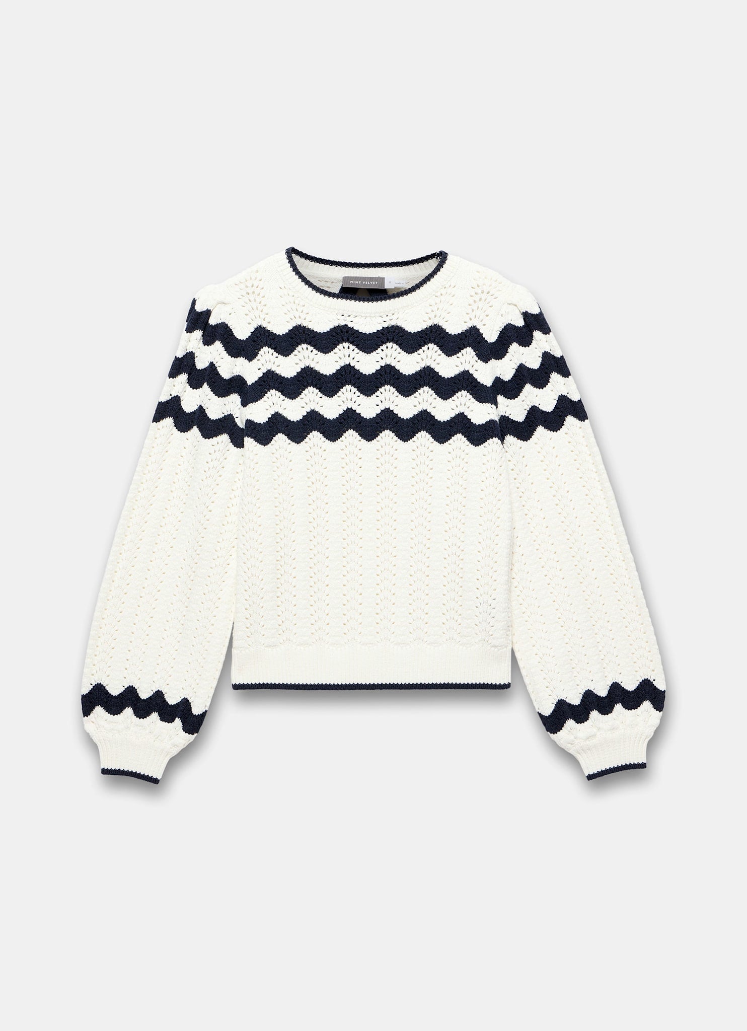 Neutral Striped Bow Back Jumper