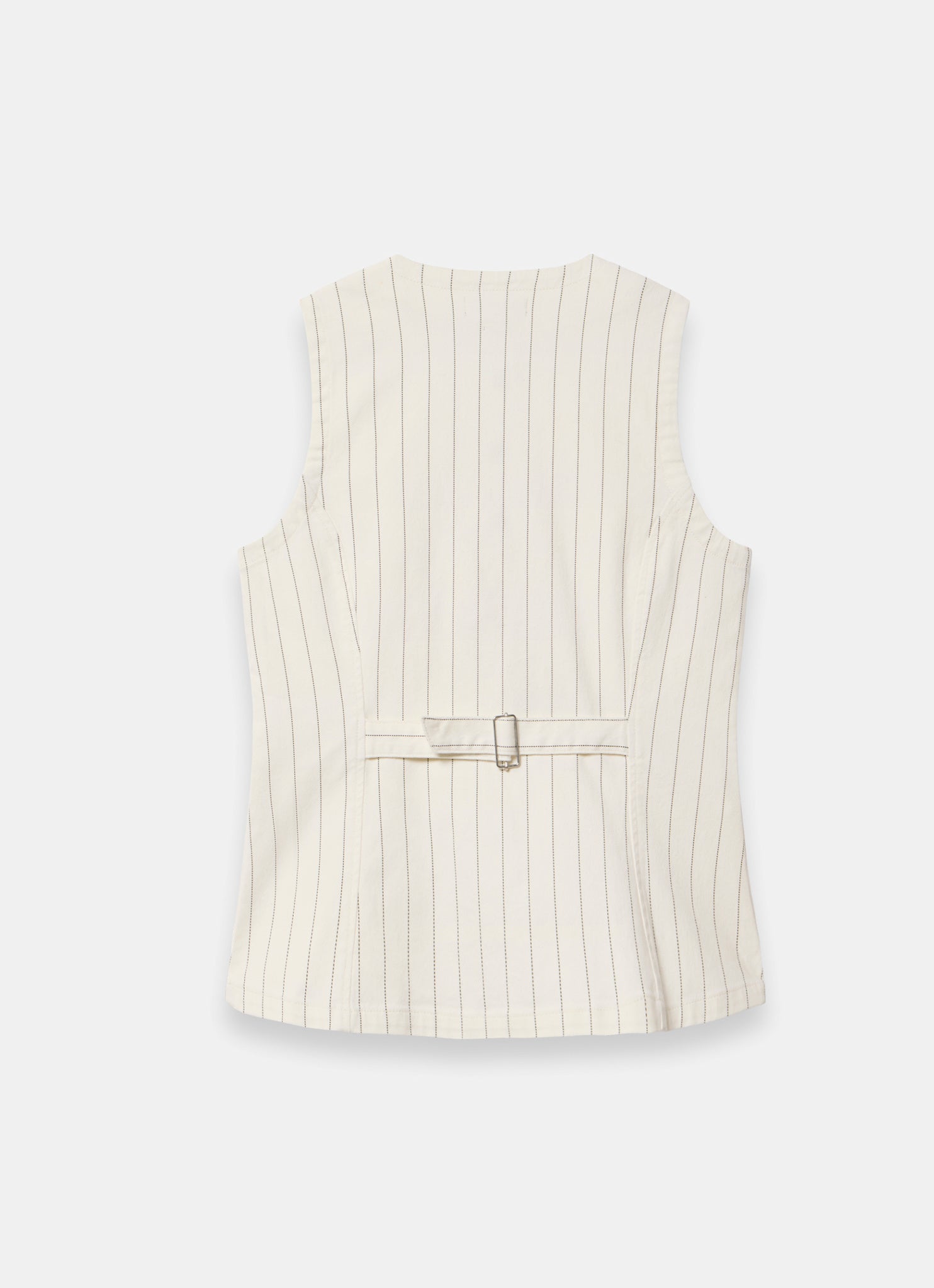 White Pinstripe Denim Waistcoat