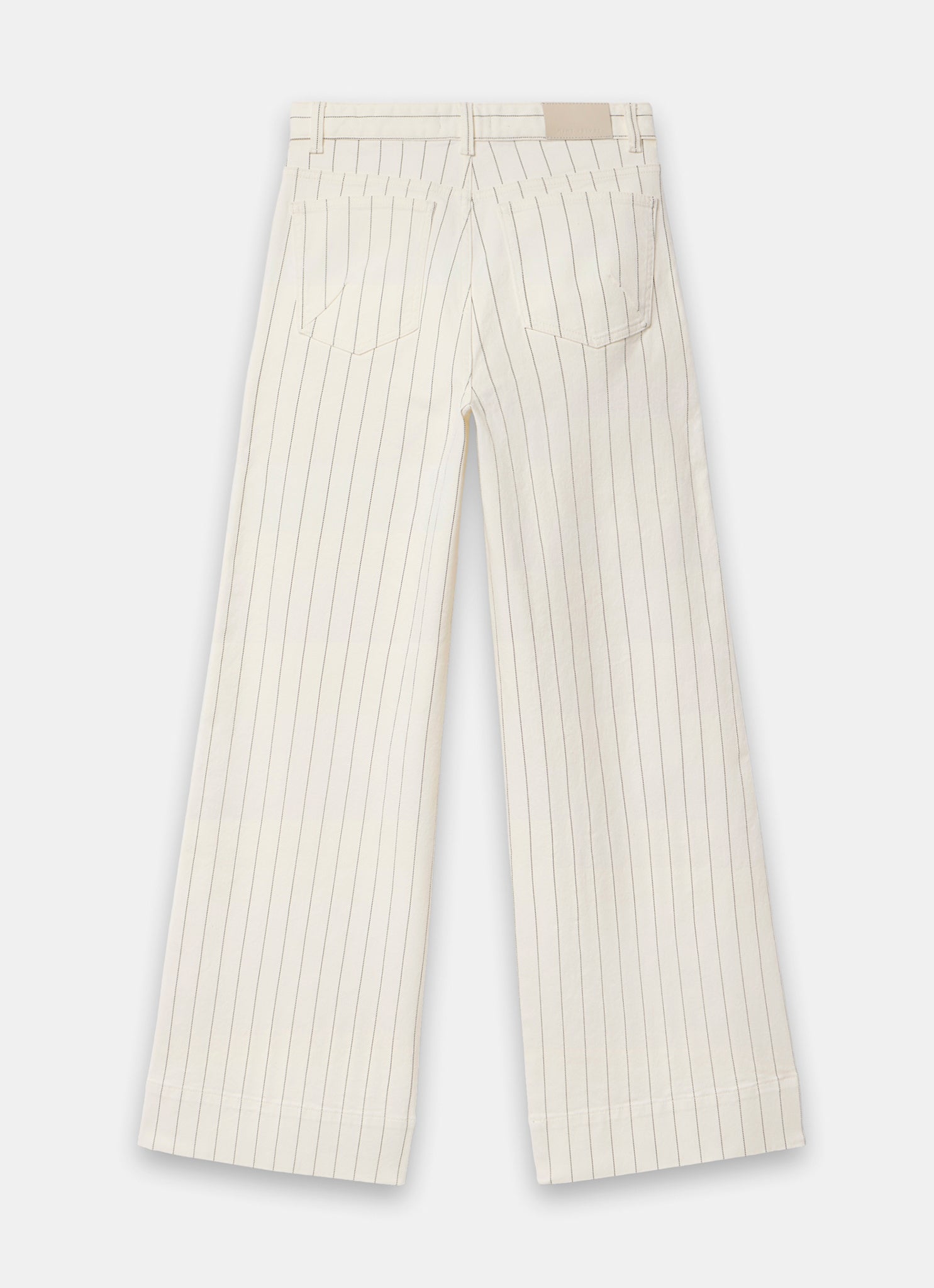 White Pinstripe Wide Jeans