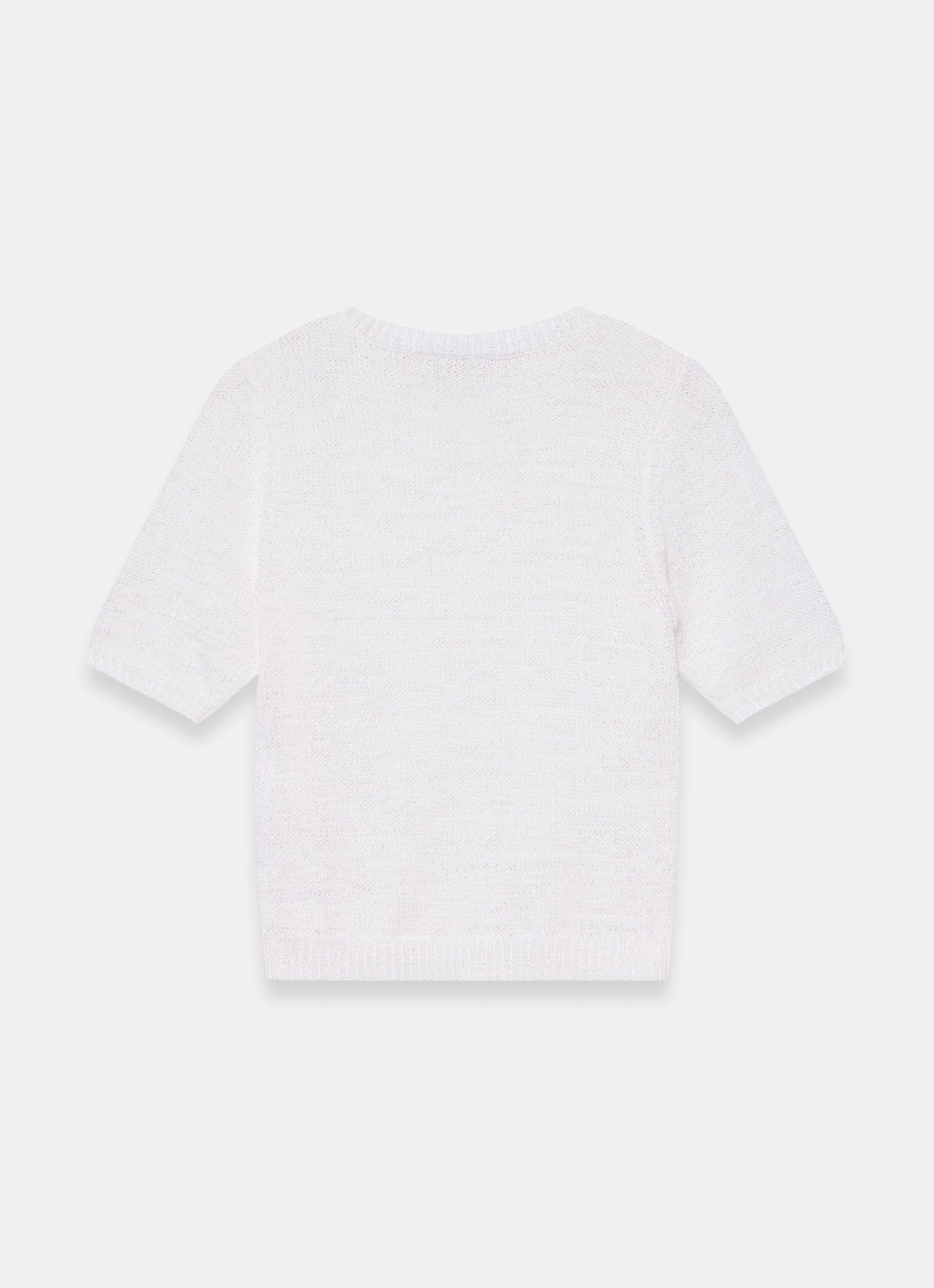 White Cotton Blend Knit Top