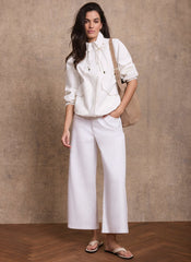 White Cotton Blend Technical Jacket