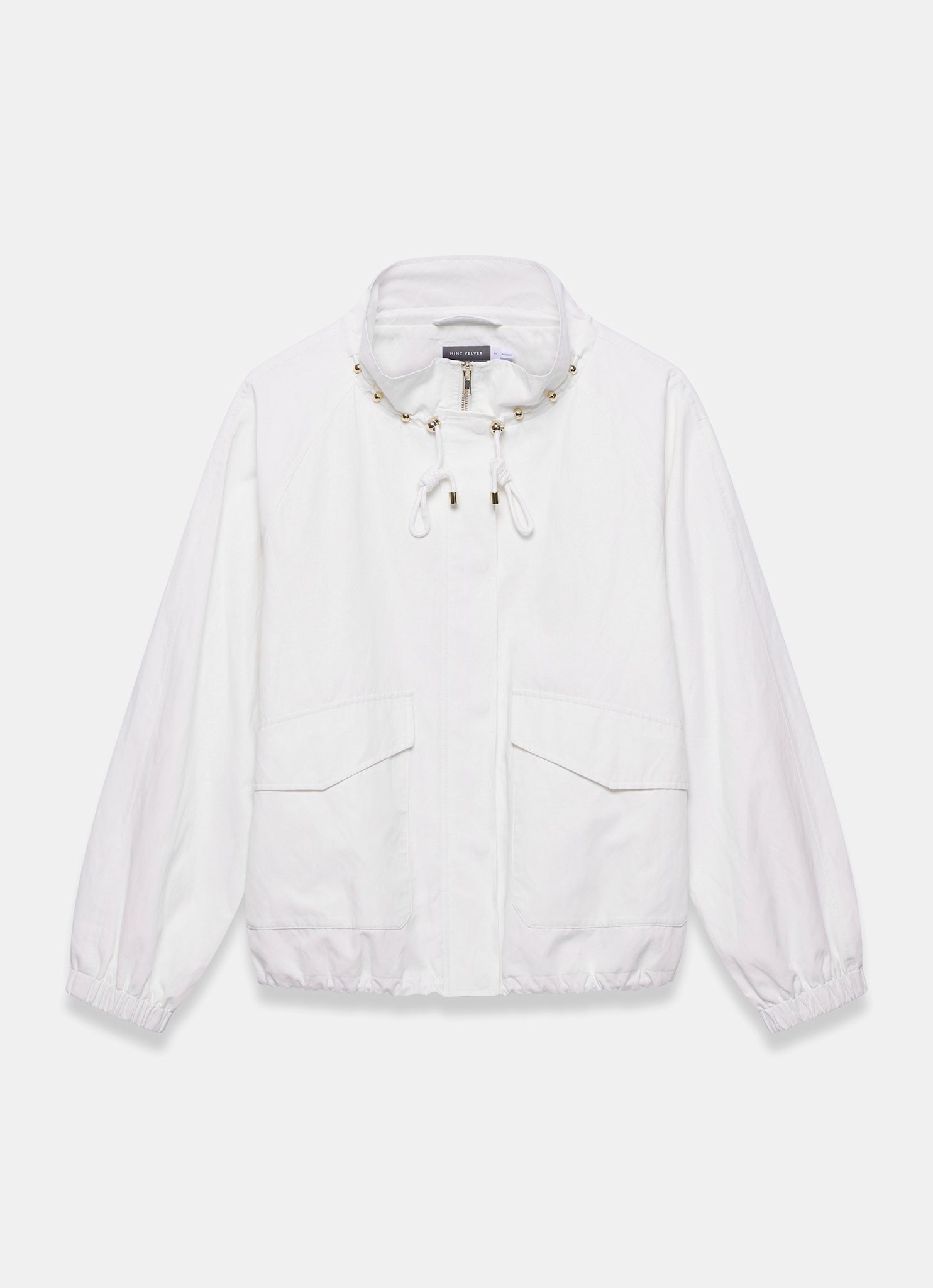 White Cotton Blend Technical Jacket