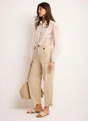 White Floral Sheer Blouse