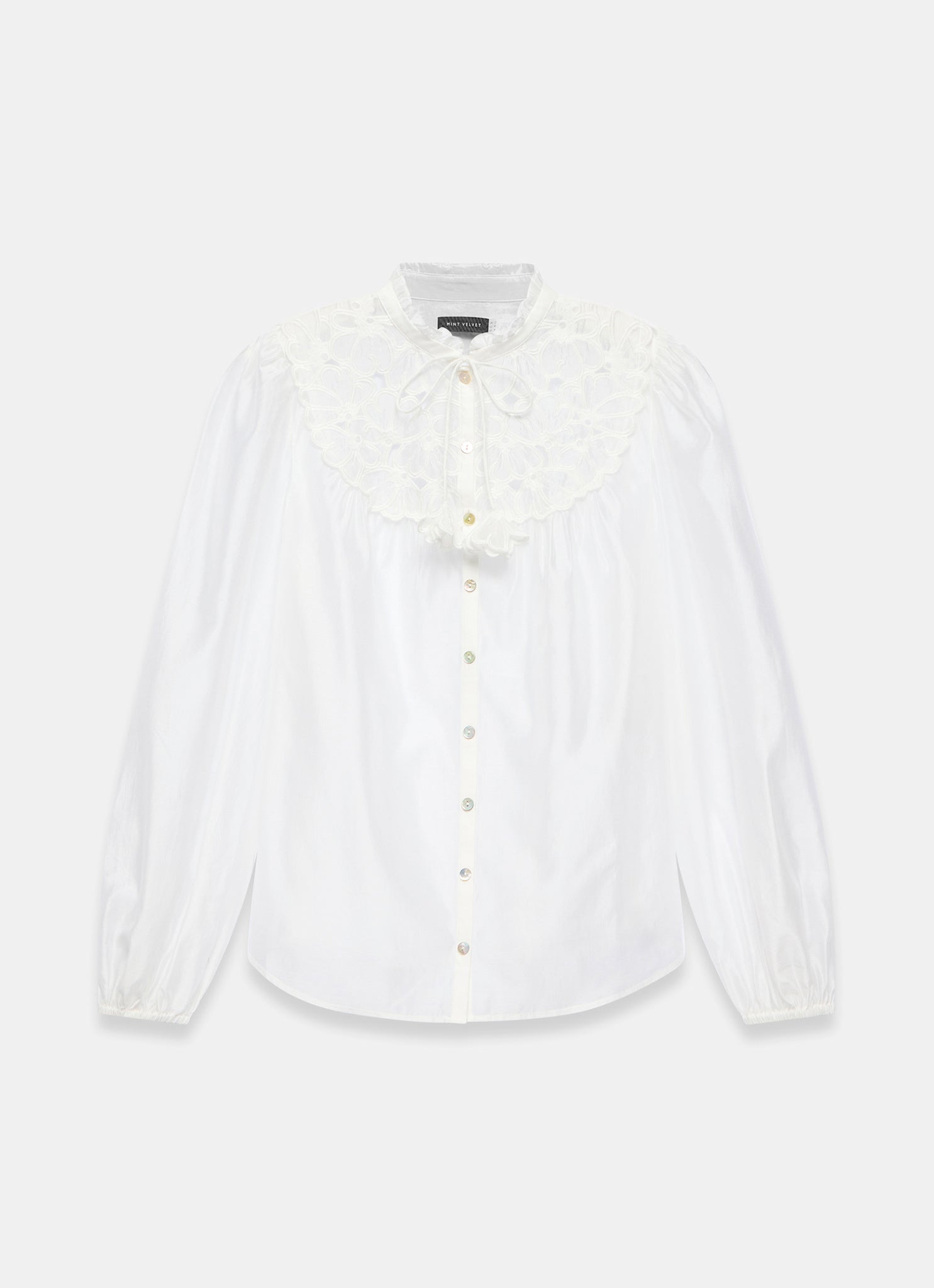 White Floral Sheer Blouse