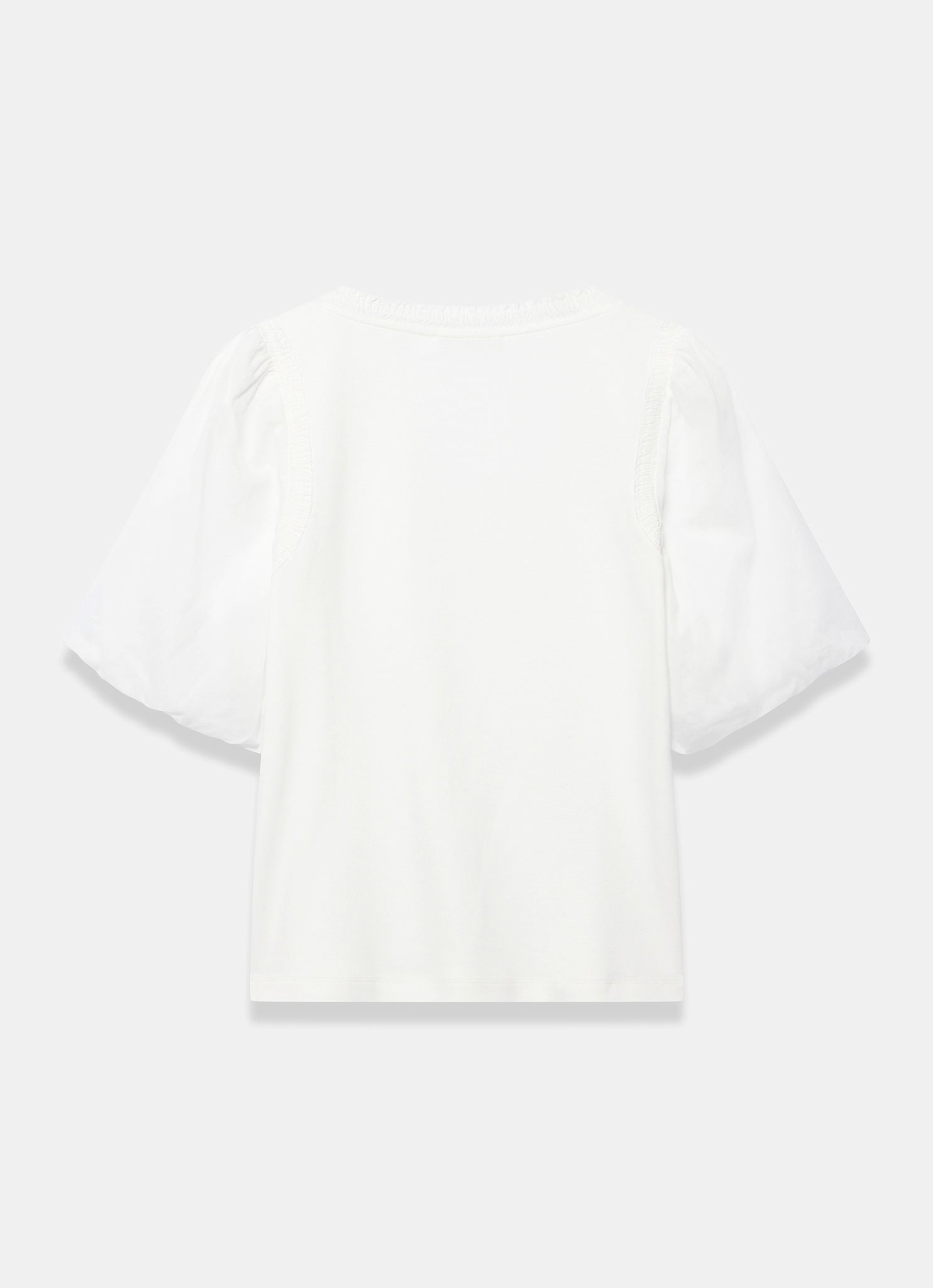 White Cotton Puff Sleeve Top
