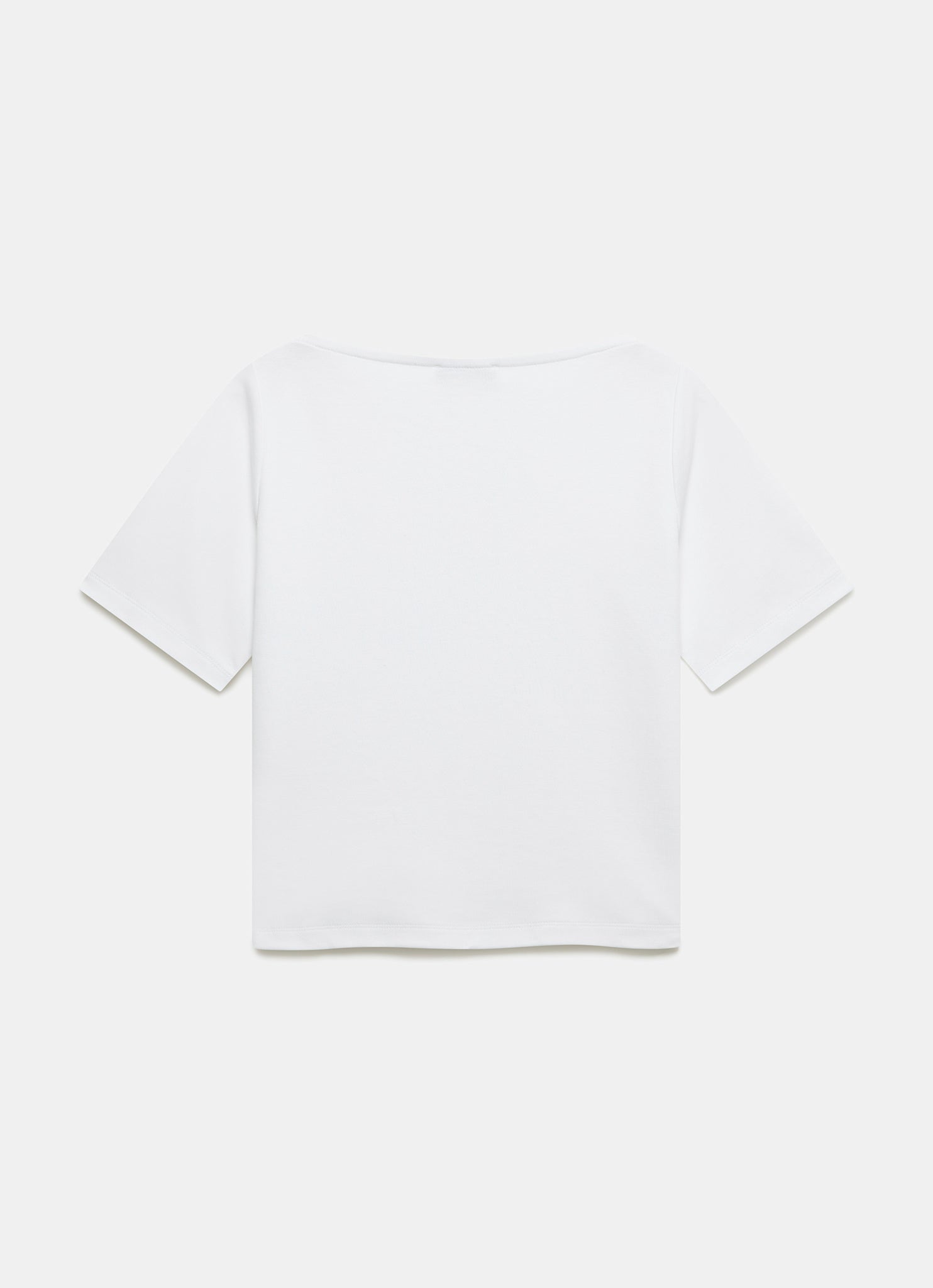 White Slash Neck T Shirt