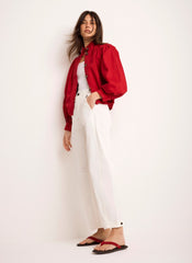 White Washed Barrel Leg Chino Trousers