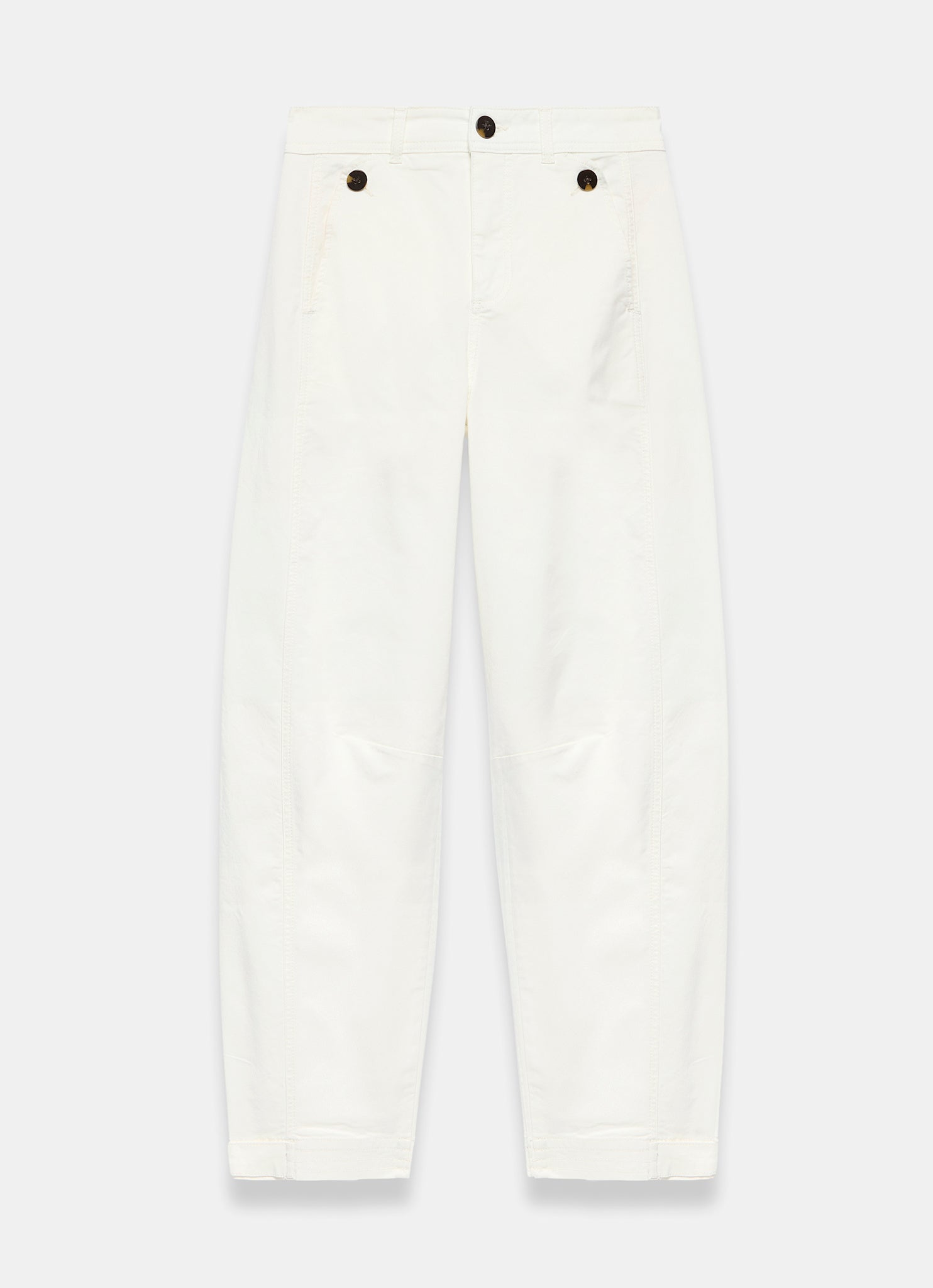 White Washed Barrel Leg Chino Trousers