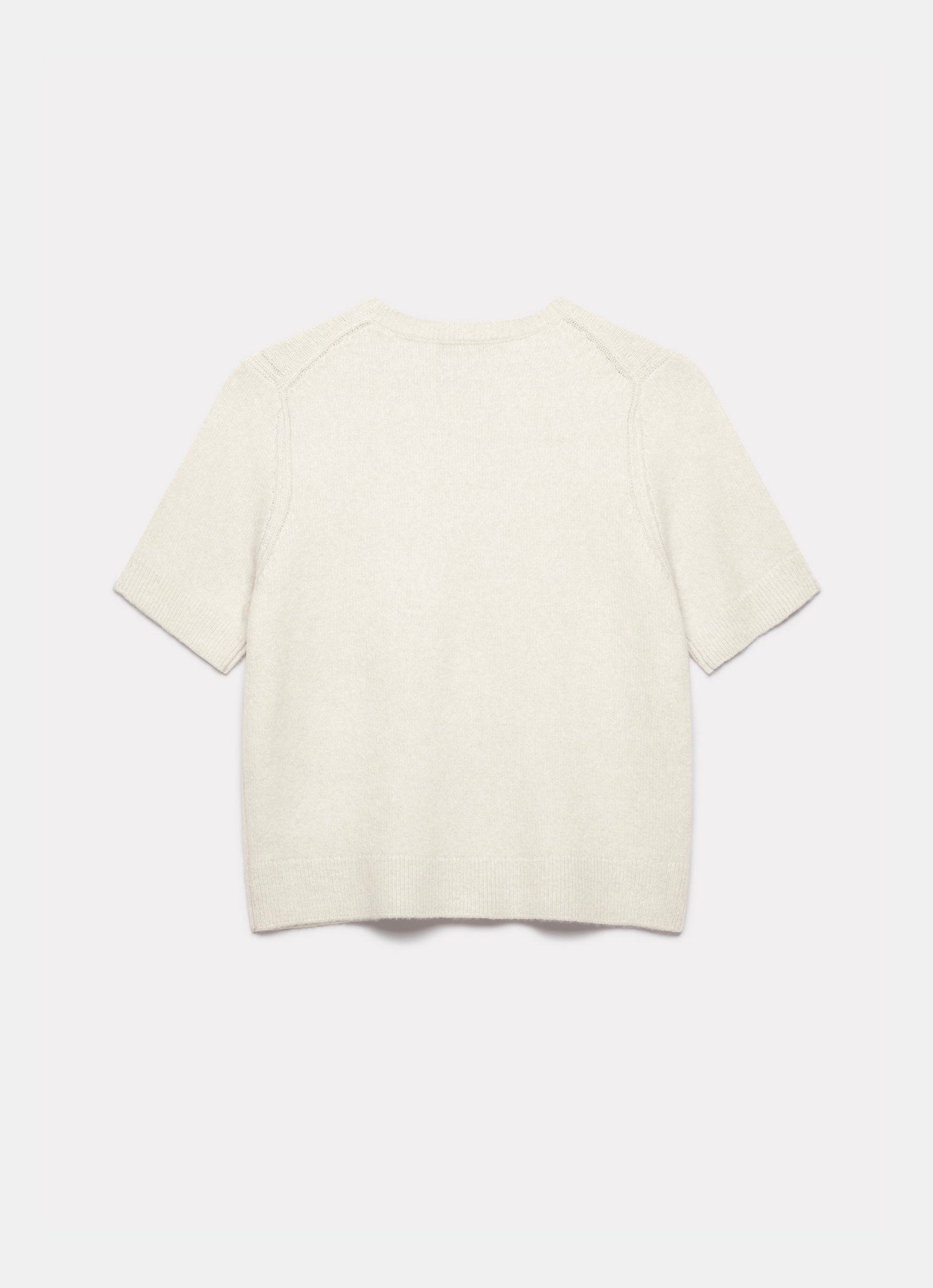 Cream Fitted Knit Tee