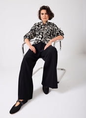 Black Jacquard Floral Cropped Jacket