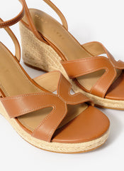 Jase Tan Leather Espadrille Wedges