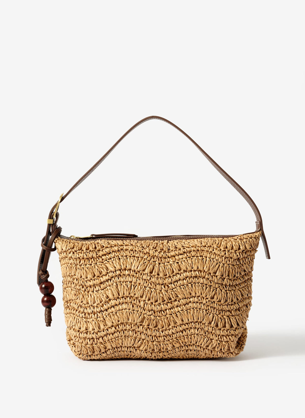 Jessie Neutral Woven Shoulder Bag