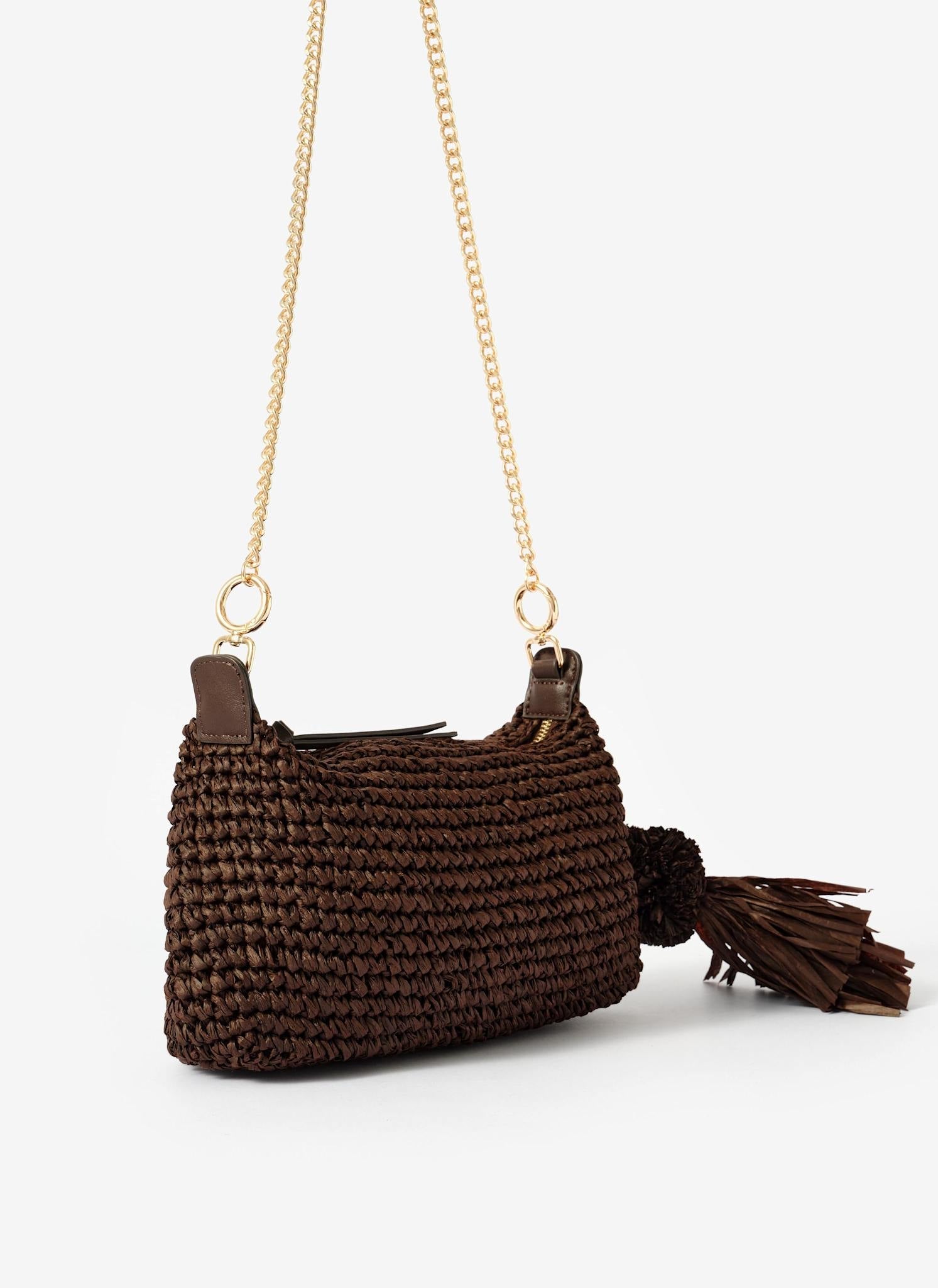 Jonni Brown Woven Crossbody Bag