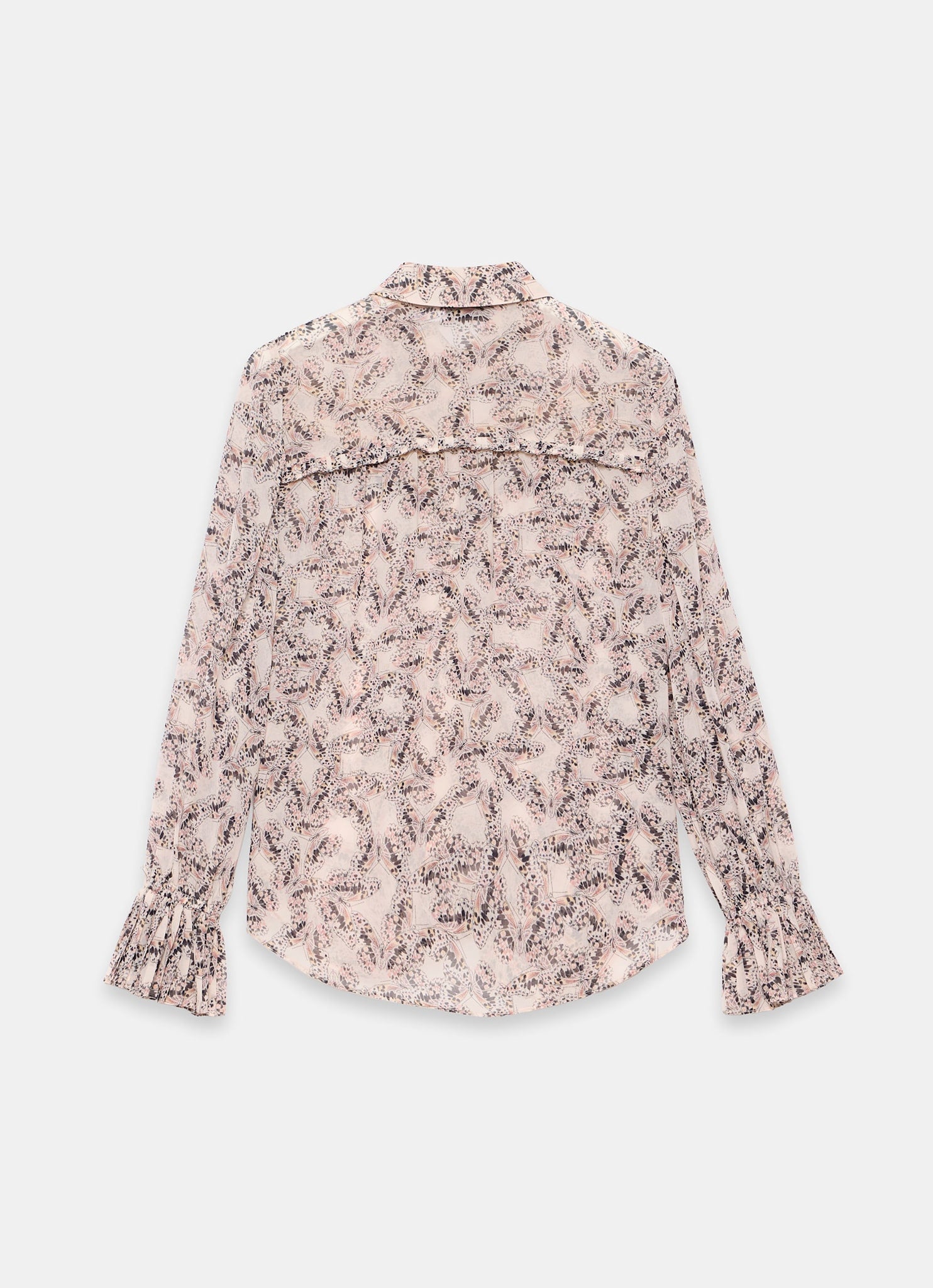 Cream Butterfly Print Blouse