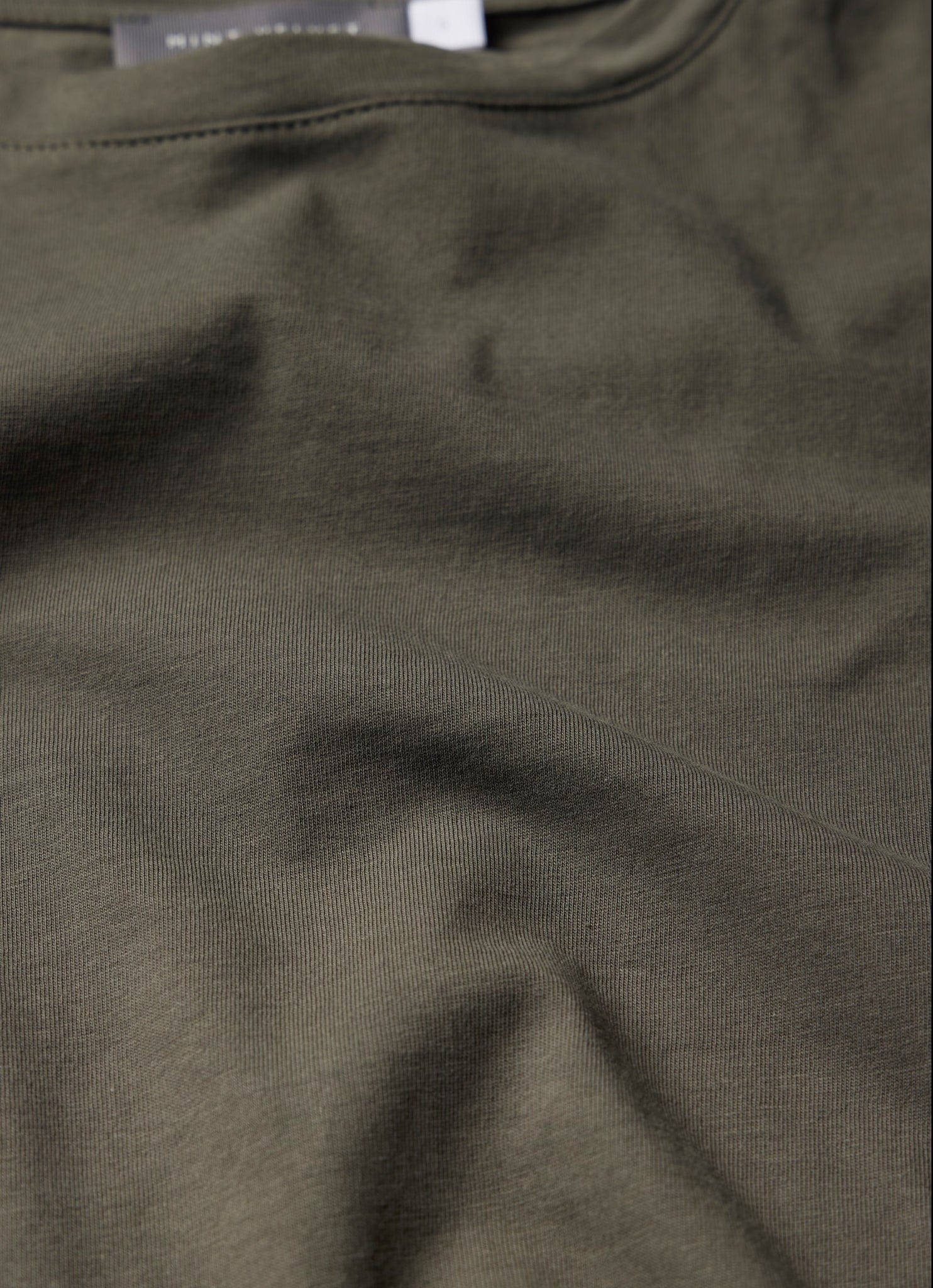 Khaki Cotton Extended Shoulder T-Shirt