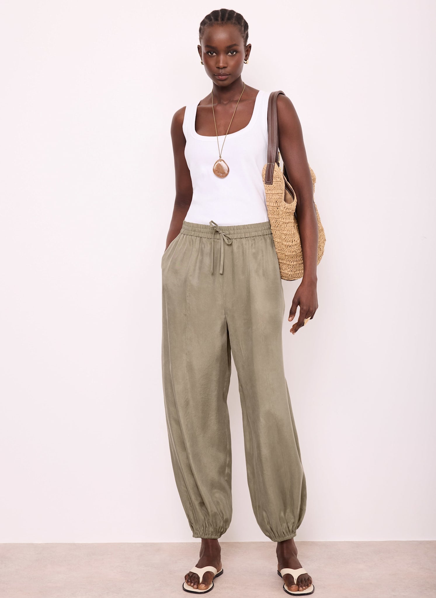 Khaki Balloon Trousers