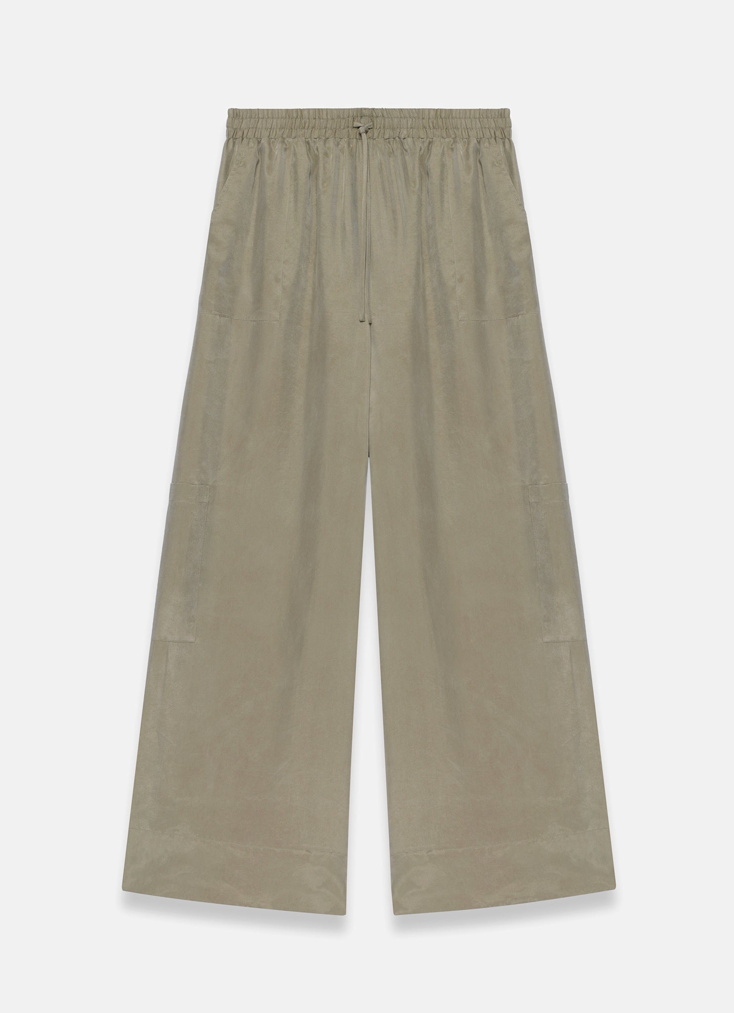 Khaki Utility Wide Leg Trousers