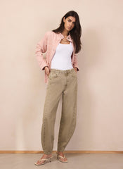 Khaki Balloon Popper Jeans