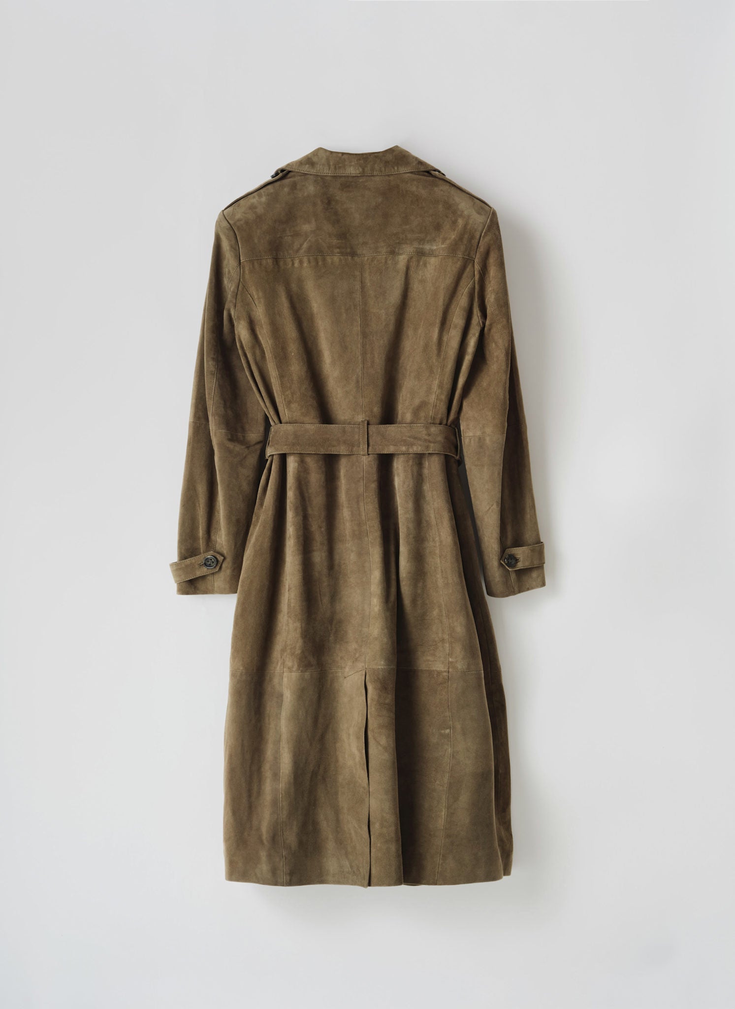 Khaki Suede Trench Coat