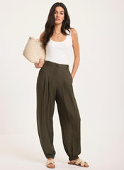 Khaki Soft Balloon Trousers