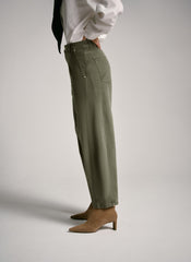Khaki Utility Barrel Jeans