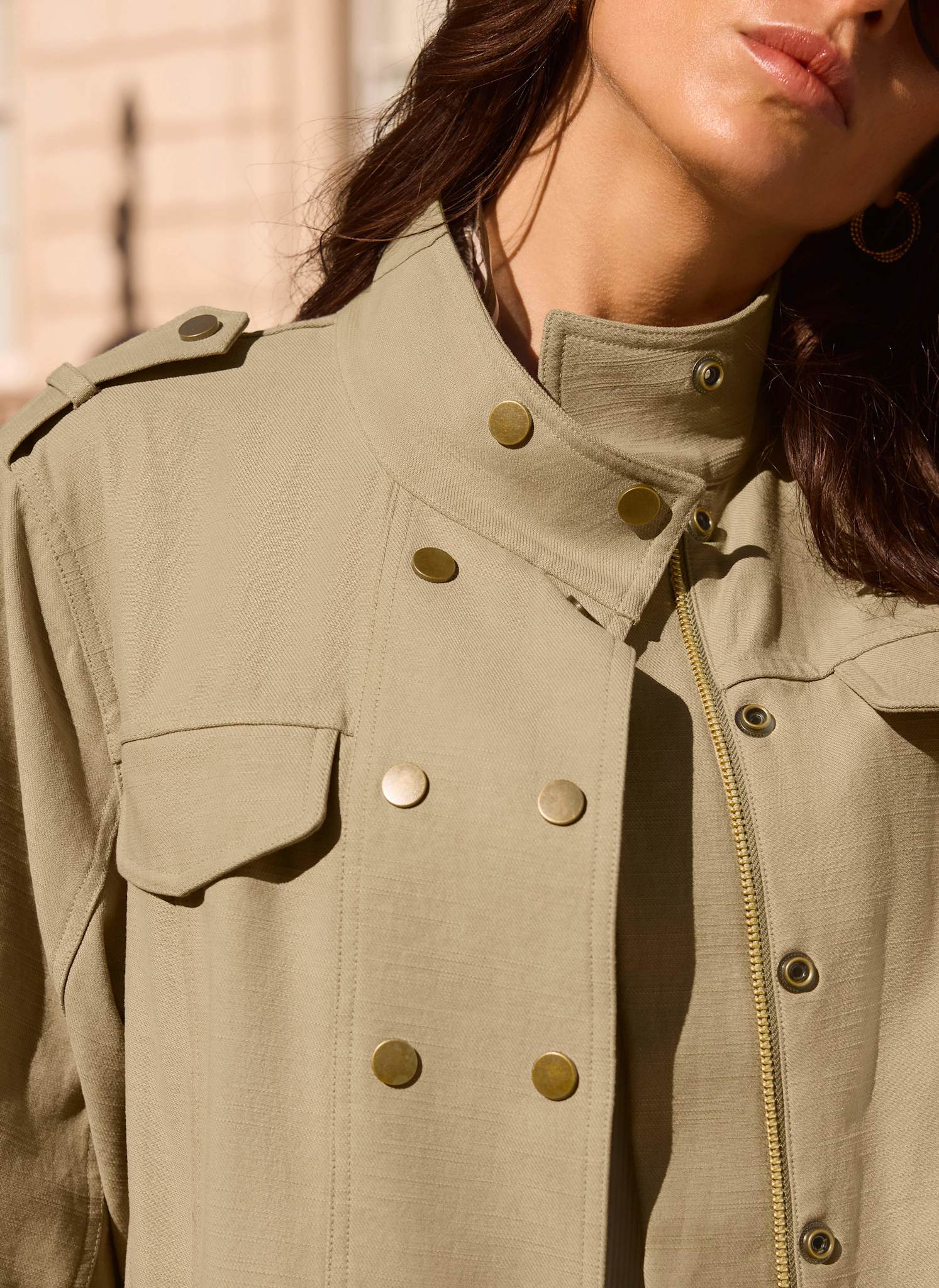 Khaki Washed Pocket Shacket