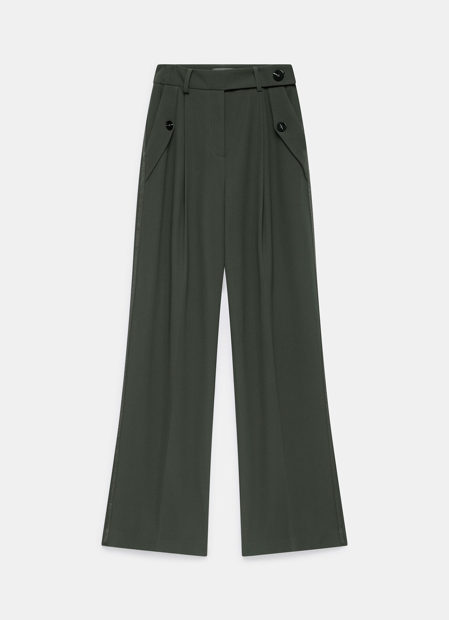 Green Tailored Wide Trousers