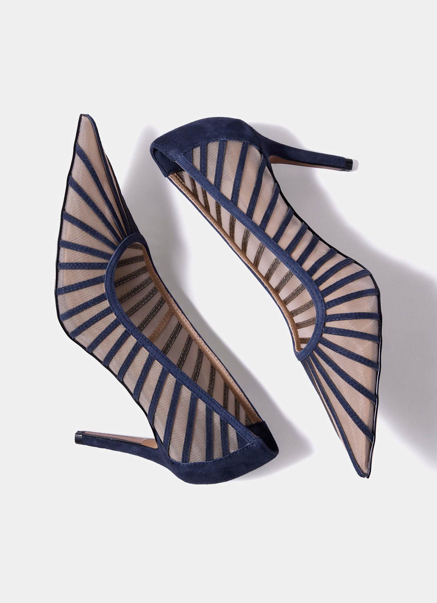 Kya Navy Caged Court Shoe