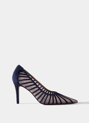 Kya Navy Caged Court Shoe