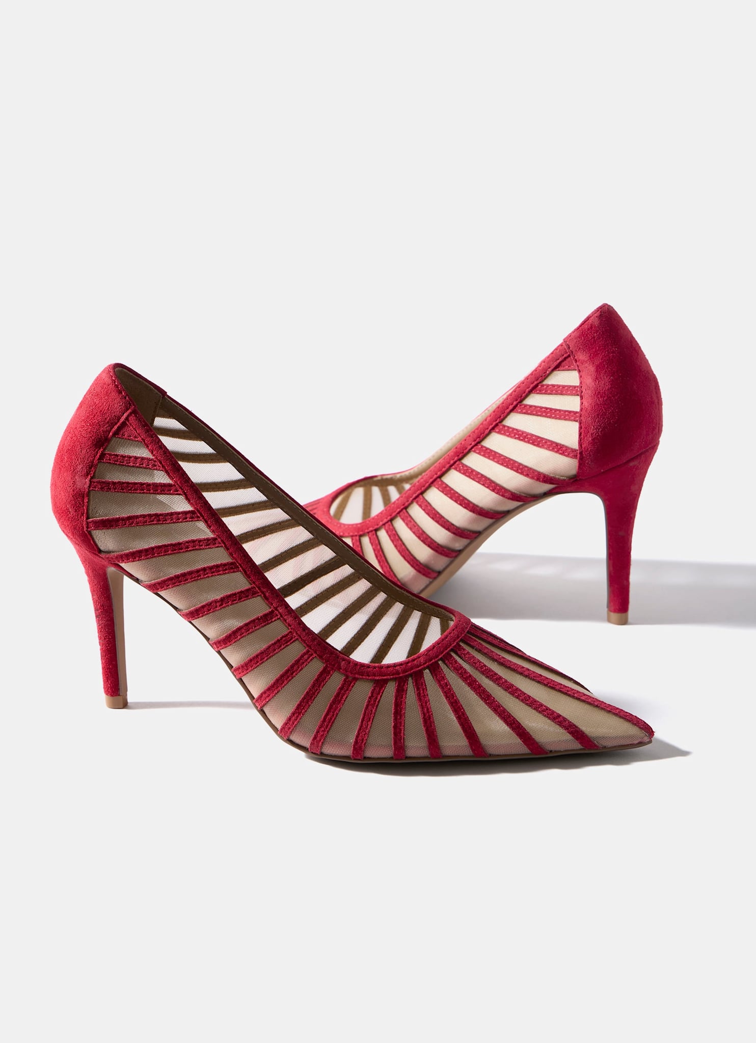 Kya Red Caged Court Shoe