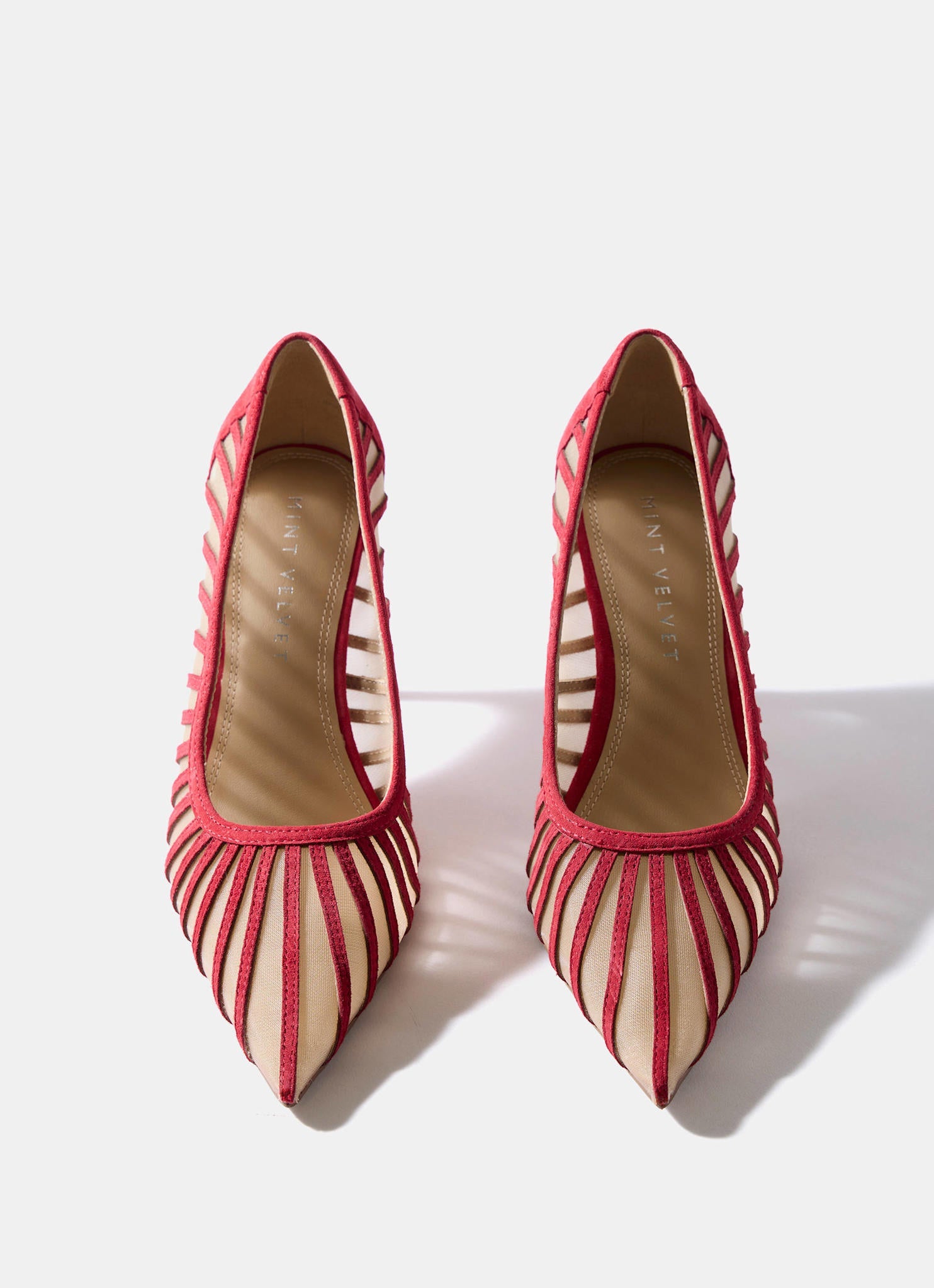 Kya Red Caged Court Shoe