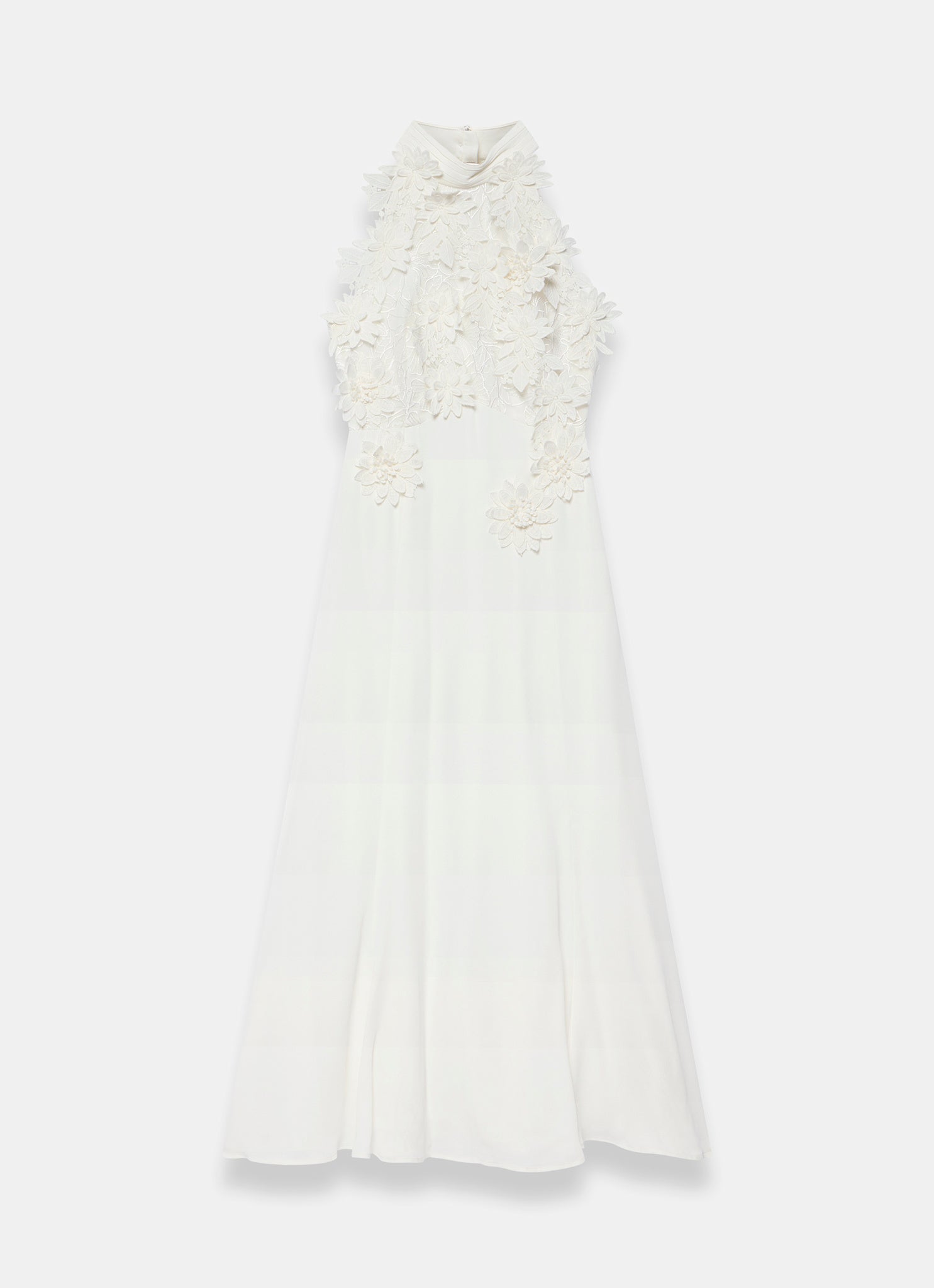 White Floral Textured Maxi Dress