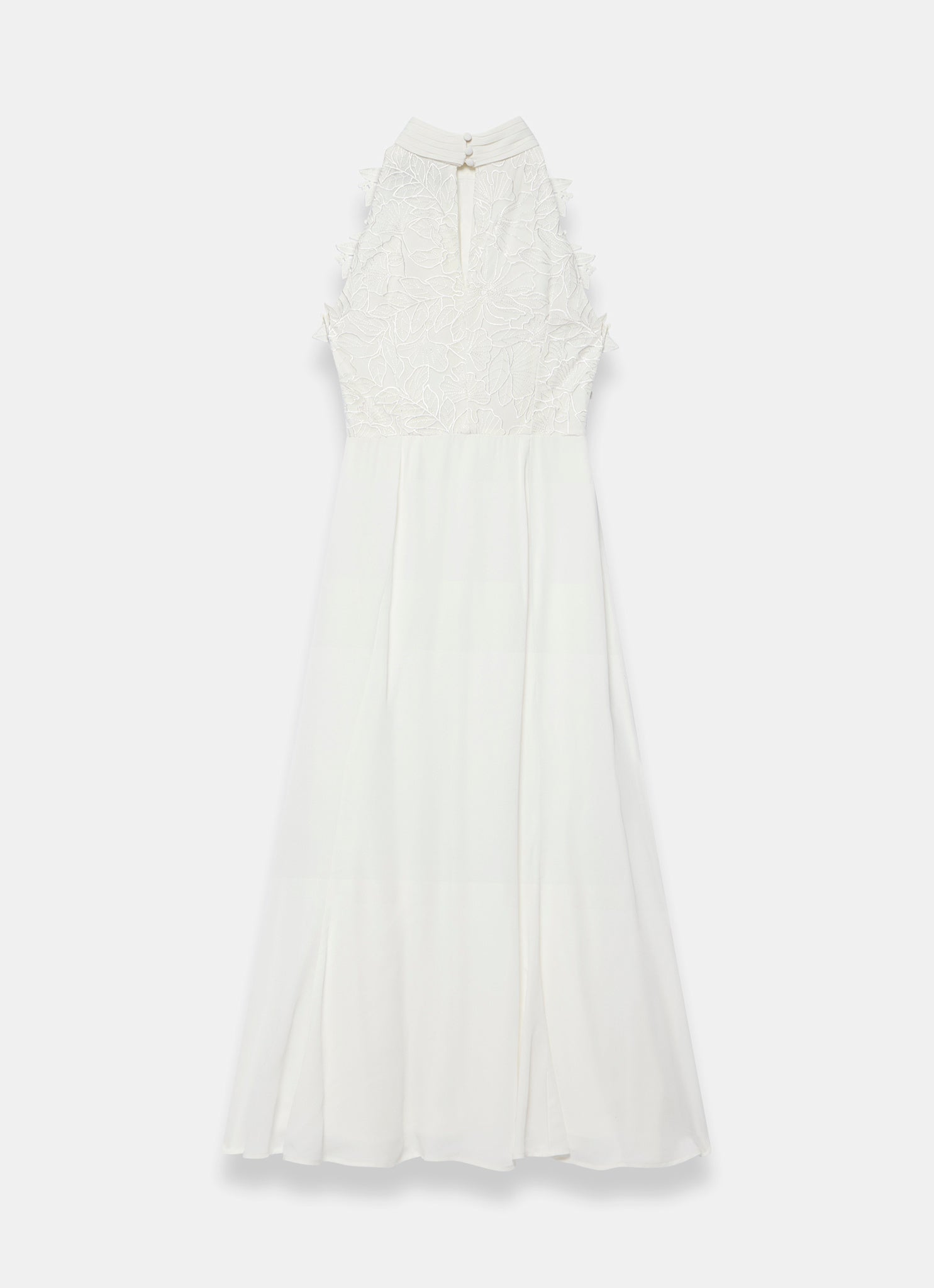 White Floral Textured Maxi Dress