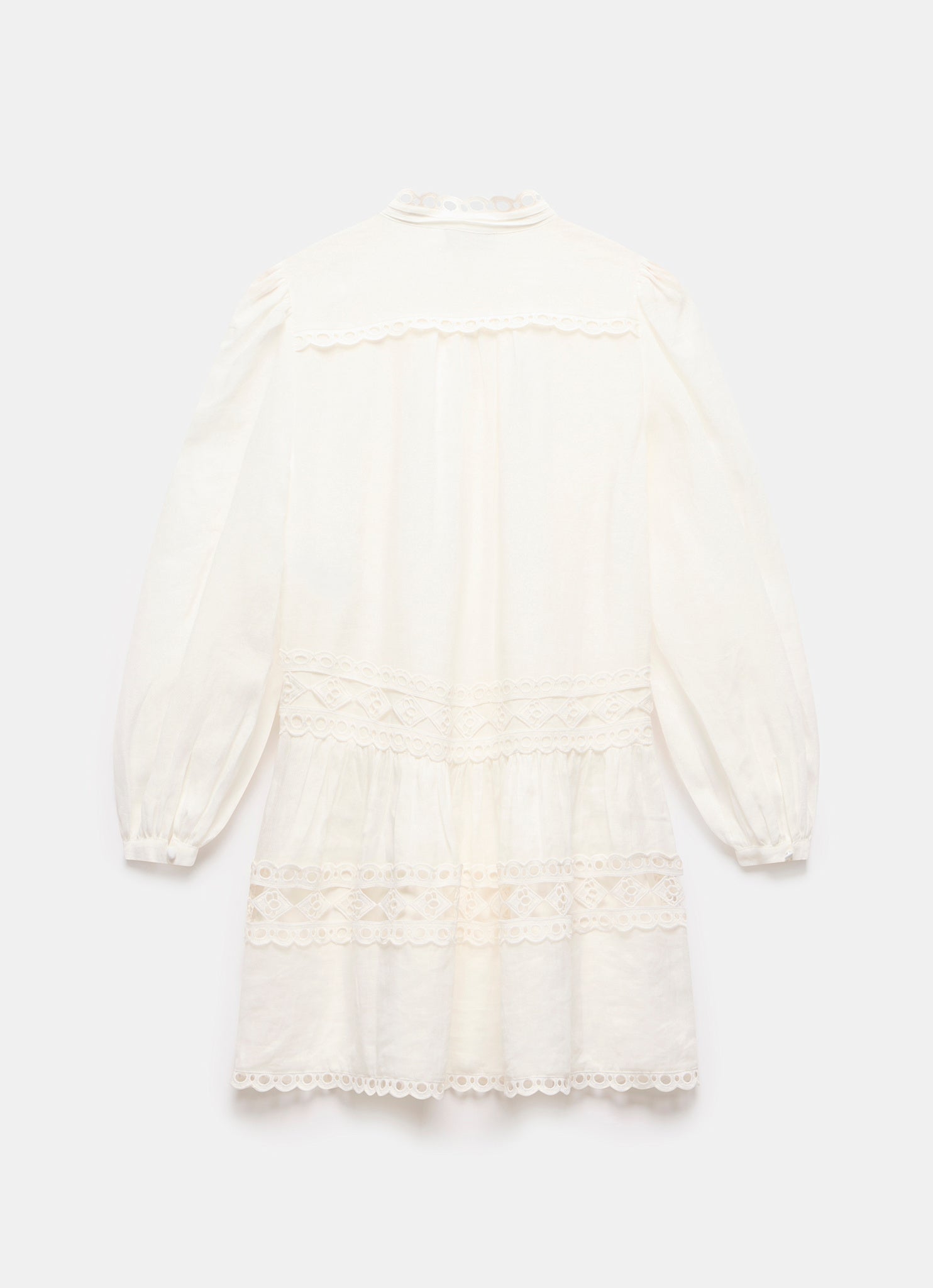 White Lace Detail Mini Dress