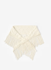 Cream Lace Fringe Cover Up Scarf