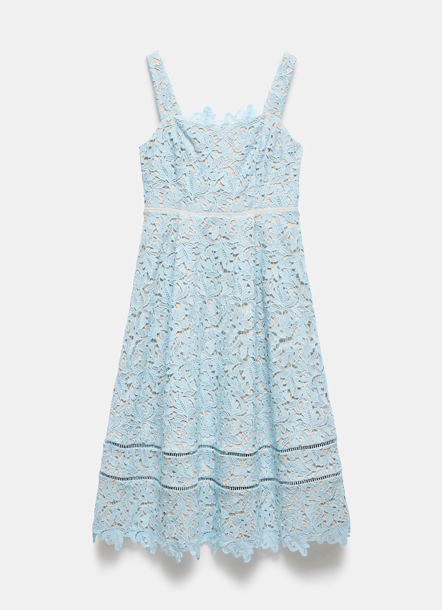 Blue Lace Midi Dress