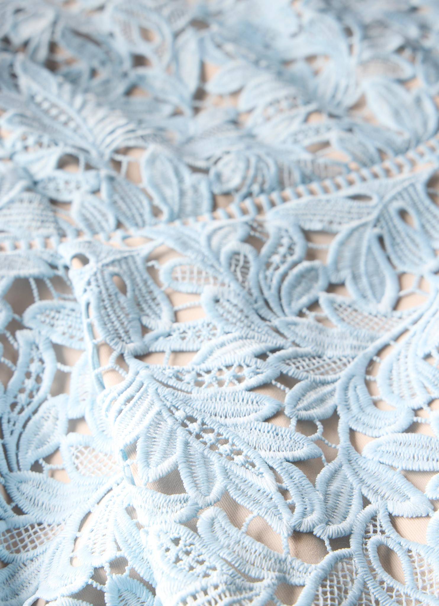 Blue Lace Midi Dress