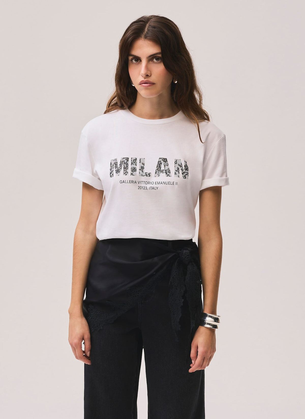 White Cotton Milan Graphic T-Shirt