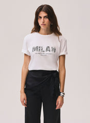 White Cotton Milan Graphic T-Shirt