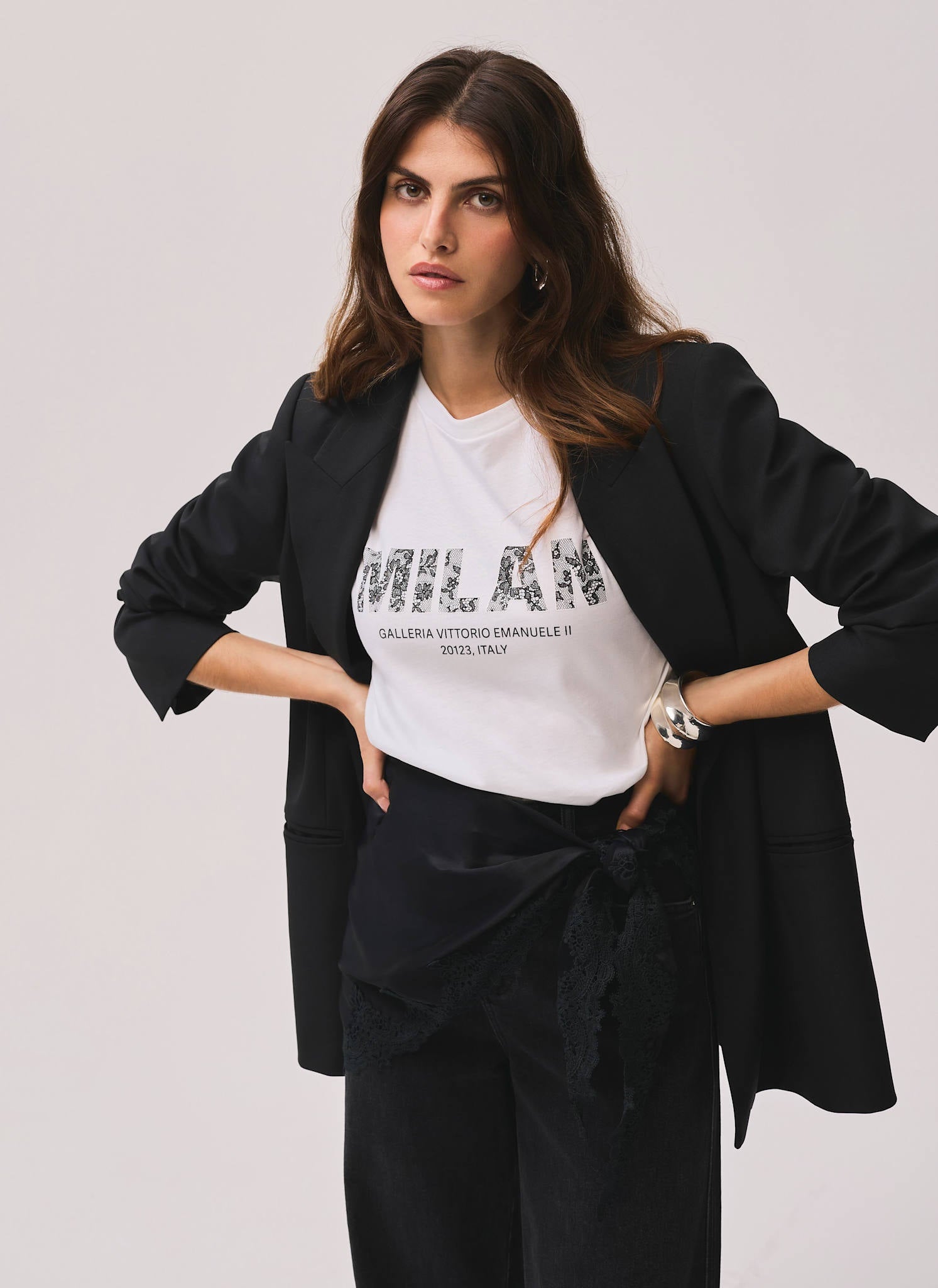 White Cotton Milan Graphic T-Shirt