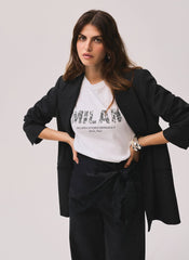 White Cotton Milan Graphic T-Shirt