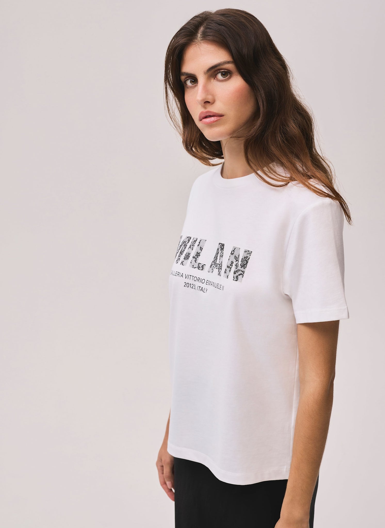 White Cotton Milan Graphic T-Shirt