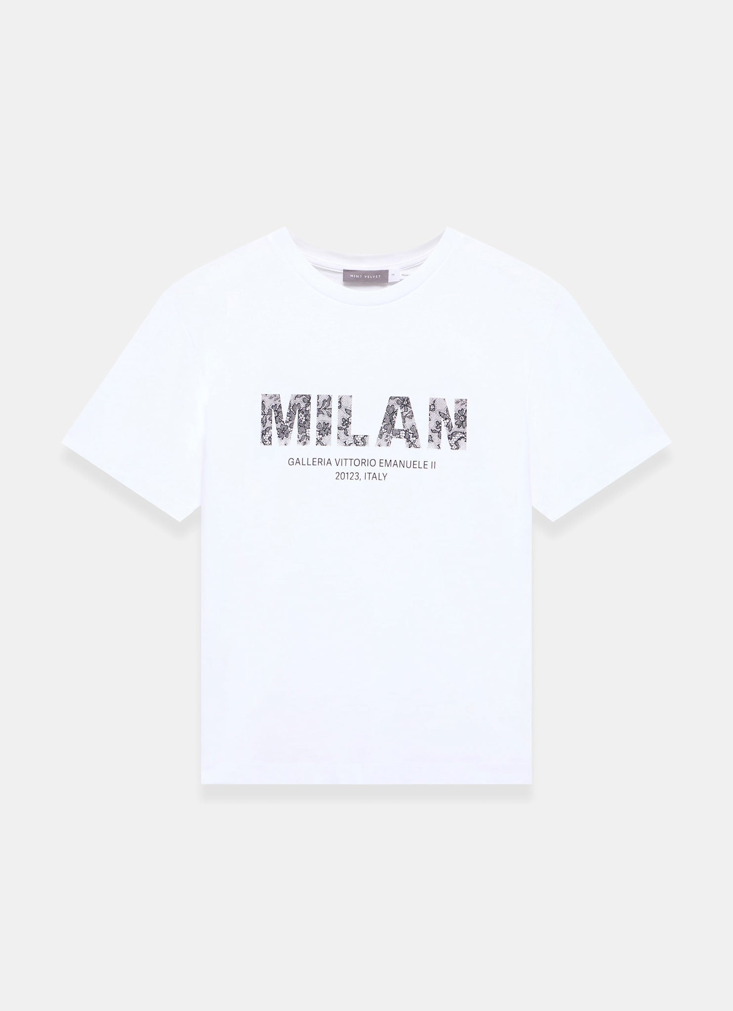 White Cotton Milan Graphic T-Shirt