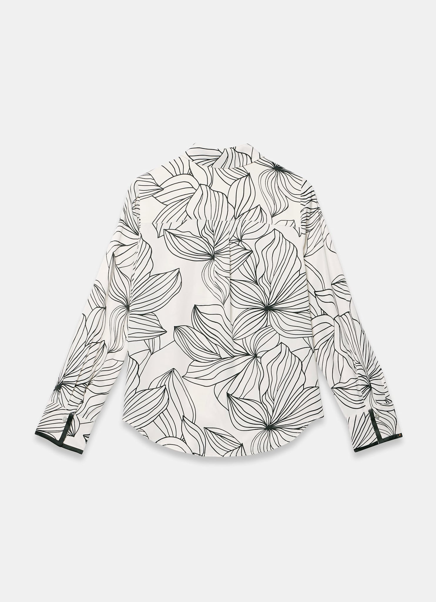 Cream Floral Print Satin Shirt
