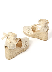 Laura Cream Espadrille Wedge Sandals