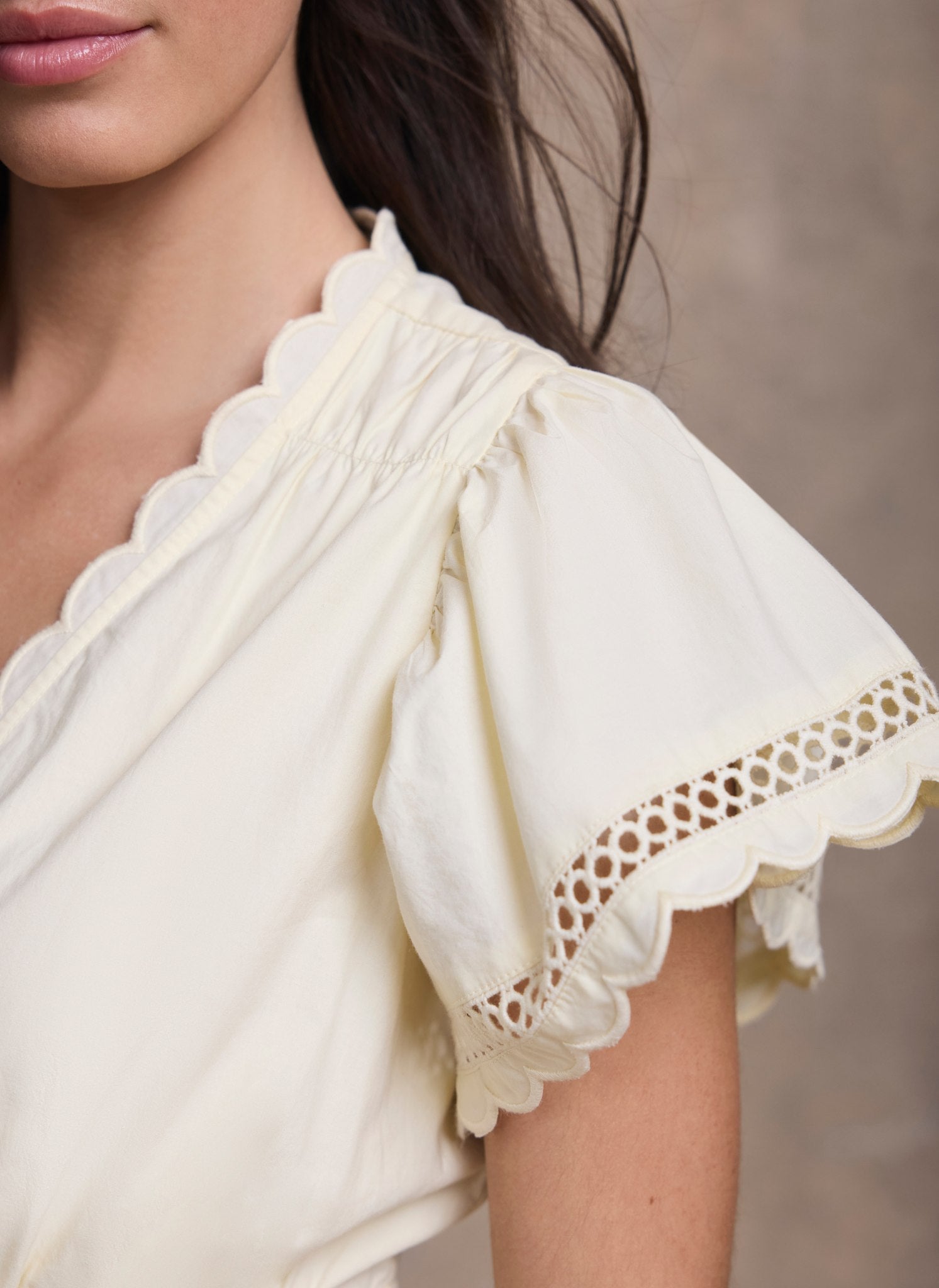 Yellow Cotton Ruffle Maxi Dress