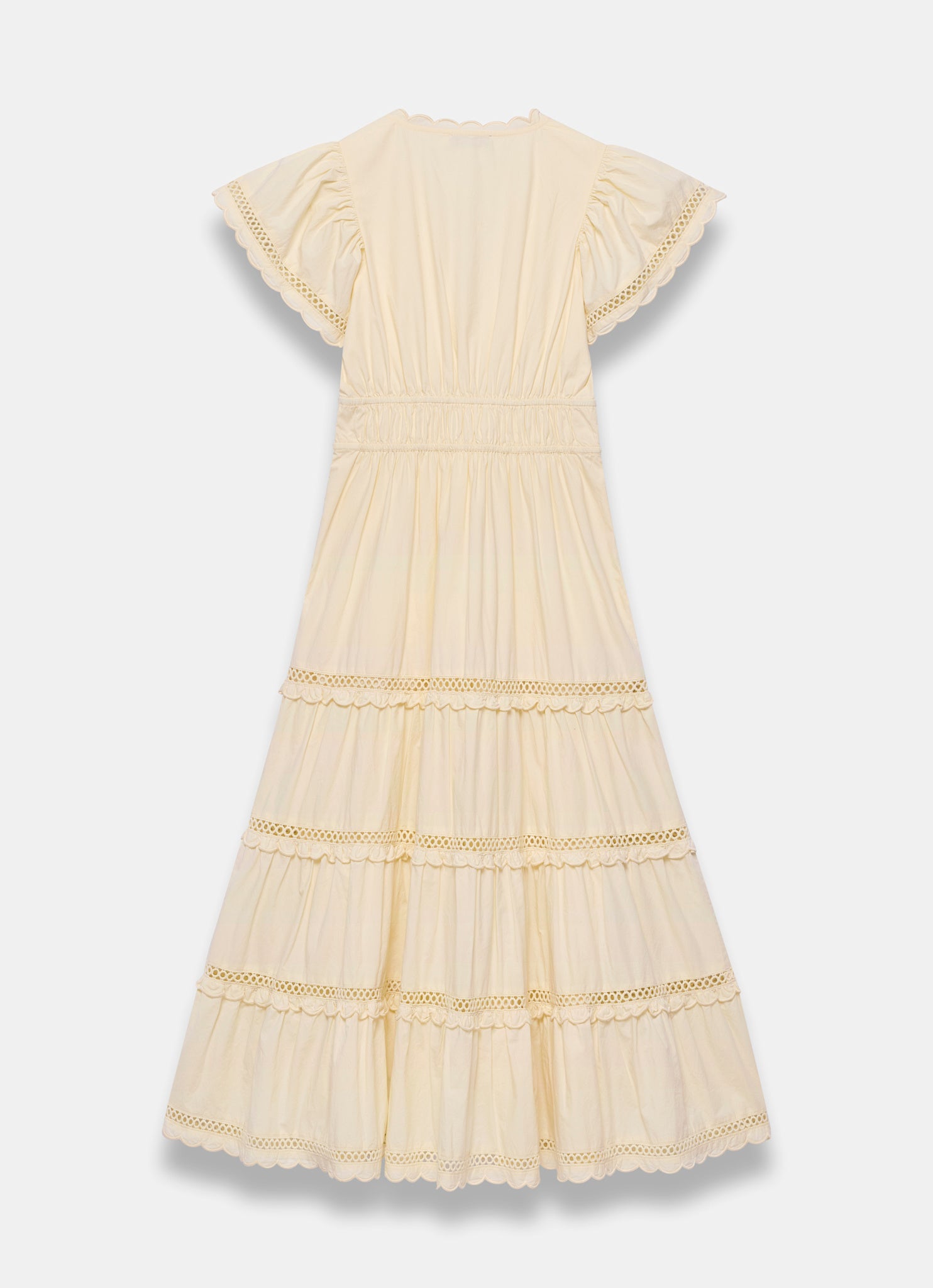 Yellow Cotton Ruffle Maxi Dress