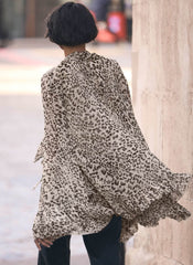 Leopard Print Ruffle Blouse